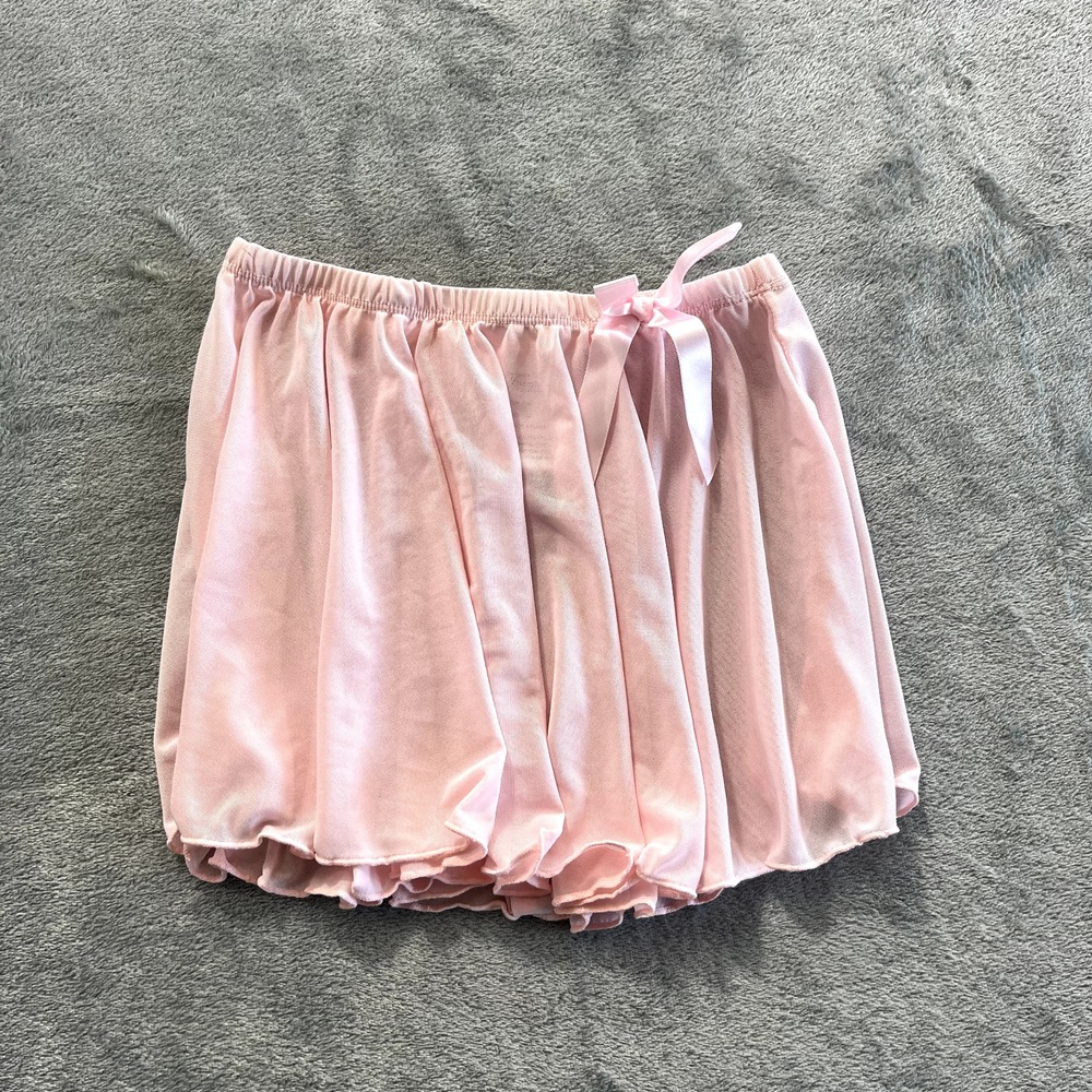 Theatricals Girls Pink Ballet Skirt Bow Dance Class Size M RN 160019